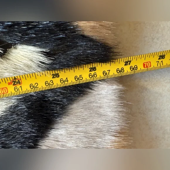 TopShop Multicolor Chevron Faux Fur Coat - Picture 7 of 13